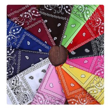 Imagem de Kit Bandana Lenço Estampado Classica Unissex 55X55Cm Adulto Cor:cor so