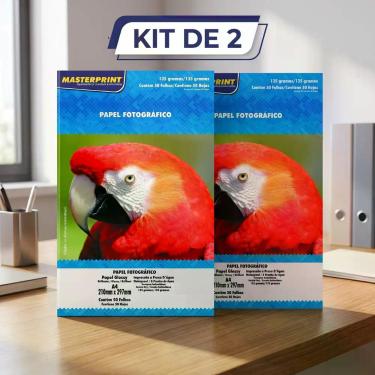 Imagem de Kit de Papel Glossy Brilhante 135g A4 para Fotos e Impressão a Jato de
