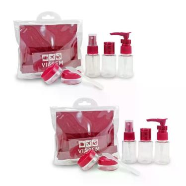 Imagem de 2 Kit De Frascos P/ Viagem De 7 Peças - Jacki Design Vinho