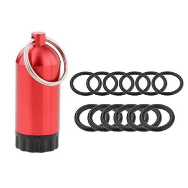 Imagem de Colaxi Mini Tanque de Mergulho para Mergulho, com 12 O-Rings, Garrafa de Armazenamento Cilindro, Equipamento de Reparo de Mergulho de Liga de Alumínio, Vermelho