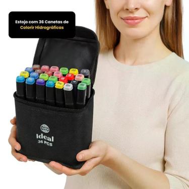 Imagem de Estojo com 36 Canetas Hidrográficas para Colorir 36 Cores