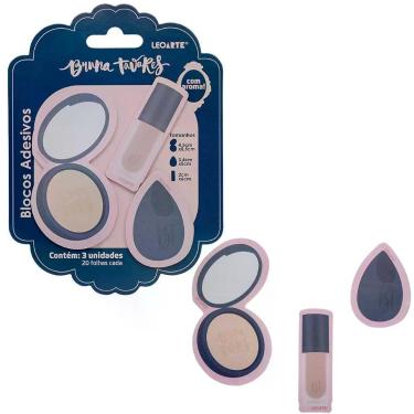 Imagem de Bloco Adesivo com Aroma Leoarte Bruna Tavares Papel 3 Unidades 20 Folhas Cada Total 60 Folhas