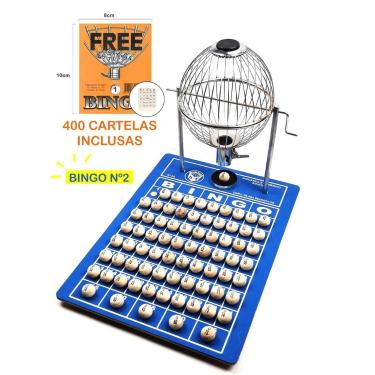 Imagem de Bingo Globo Cromado N2 Completo C/ 400 Cartelas - BingToys