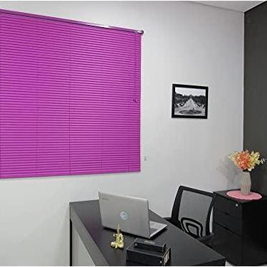 Imagem de Persiana Horizontal PVC Lilás 120 (L) x 140 (A) Cortina Completa C/Kit de instalação 1,20 x 1,40