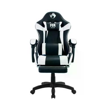Imagem de Cadeira Gamer Zerda Fox Racer com Apoio de Pés Retrátil Giratória com Almofadas Branco W20