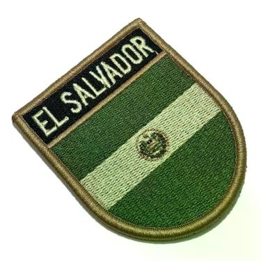 Imagem de BP0203EV03 Bandeira El Salvador Patch Bordado Fecho Contato - BR44