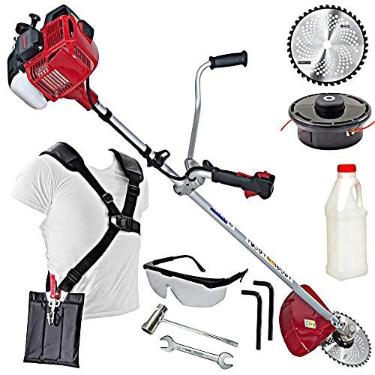 Imagem de Roçadeira Profissional Lateral Nakashi L450K 45,4CC á Gasolina Com Motor Kawasaki Ideal Para Cortes Rápidos e Precisos