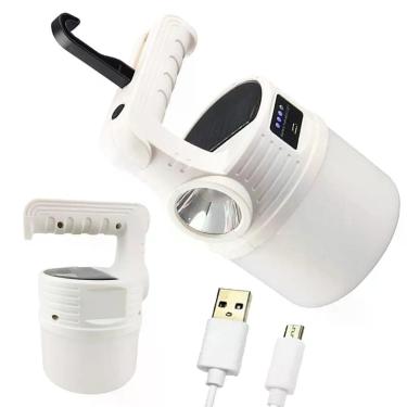 Imagem de Luminaria Solar Lanterna 2 Em 1 Duplo Led Gancho Pendurar
