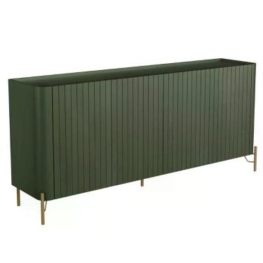 Imagem de Aparador Buffet Sala De Jantar 4 Portas Brise Pés Industrial Dourado Naim I03 Musgo - Lyam Decor