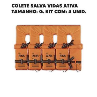 Imagem de GIII Colete Salva Vidas Ativa 3 Canga Homologado Tam G Kit Com 4
