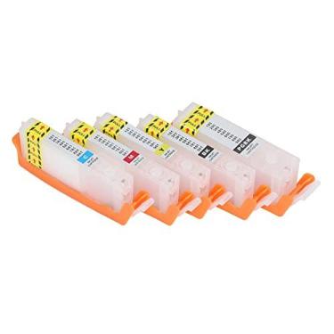 Imagem de 5Pcs Ink Cartridge Printing Cartridge PGBK BK C M Y Reusable Inkjet Ink Cartridges Replacement (980-981)