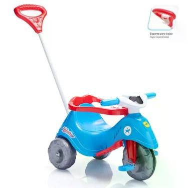 Imagem de Triciclo Infantil com Empurrador - Lelecita - Azul - Calesita
