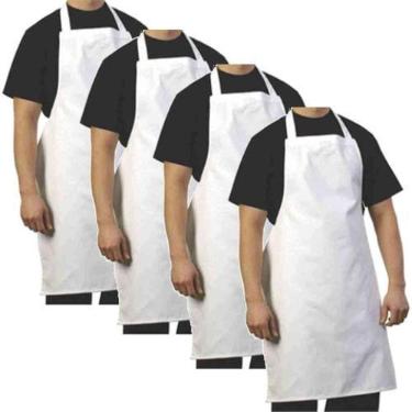 Imagem de KIT C/ 04 AVENTAIS DE AÇOUGUEIRO IMPERMEÁVEL 96cmx64cm BRANCO - L.C.A.
