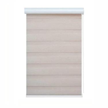 Imagem de Persiana Rolo Duplo c/Bandô Bege 160 (L) x 220 (A) Cortina Zebra Rainbow Double Vision 1,60 X 2,20