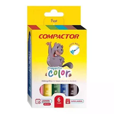 Imagem de Canetinha Hidrográfica Color 1582416 6 Cores - Compactor