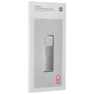 Imagem de Pendrive Xiaomi XMUP21YM Dual-Interface 128GB USB-C e USB 3.2 Alta Velocidade Prata