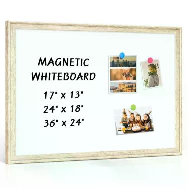Imagem de Quadro Branco Magnético QUEENLINK 61 x 46 cm com Moldura de Madeira