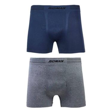 Imagem de Cueca Boxer Masculina DelRio Rio Man Sem Costura 2 Peças - BX5418, M