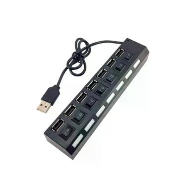 Imagem de Hub 7 Portas Usb 2.0 Led Com Chave Seletora Entrada Fonte - Correia Ec