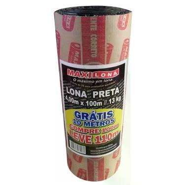 Imagem de Lona Plástica Maxilona Preta 4x100m 13Kg+10m Grátis - Multilonas