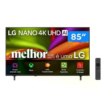 Imagem de Smart TV LG 85 Polegadas NANO UHD AI 4K NU850 - 2026, 85"