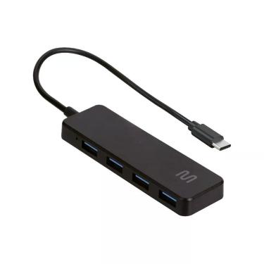 Imagem de Hub USB Tipo C 4 Portas USB 3.0 AC445 com Design Slim e Elegante Preto Multi