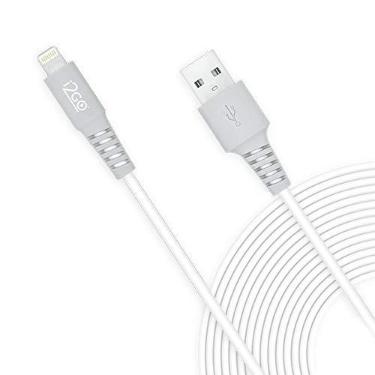 Imagem de Cabo Iphone/Cabo Lightning I2GO Certificado MFi 3m 2,4A PVC Flexível - Branco Com Cinza - I2GO Plus