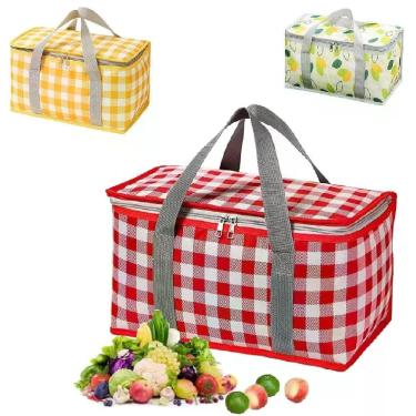 Imagem de Bolsa Termica Portatil 12l Cesta Dobravel Bolsa Cooler Saco Piquinique Impermeavel Ecologica Viagem Camping
