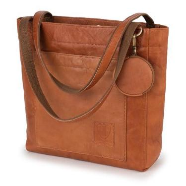 Imagem de BERLINER BAGS Sacola vintage de couro genuíno Sevilha, bolsa, grande compradora feminina, Marrom, One Size