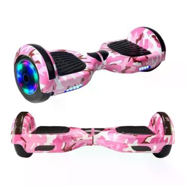 Imagem de Hoverboard Skate Elétrico Rosa Camuflado Led Bluetooth Nº17