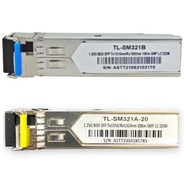 Imagem de Módulos Gbic Sfp Bi-Direcional Wdm1000 Tl-Sm321A-20 + Sm321B - V-Sol