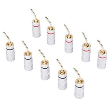 Imagem de Cryfokt 10 Peças Conectores de Fio de Alto-falante Tipo Agulha Banhados a Ouro 24K Profissionais, Ampla Aplicação para Clipes de Mola, Placas de Parede, Home Theaters e Amplificadores