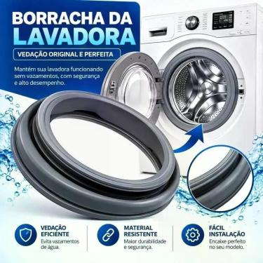 Imagem de Borracha Guarnição Porta Lava e Seca Samsung DC6403235A Original, Borr