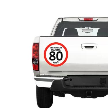 Imagem de Adesivo De Velocidade Máxima 80km 25x25cm Vermelho