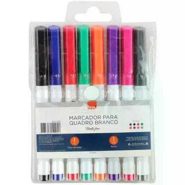Imagem de Pincel Quadro Branco Ponta Fina 1MM 8CORES - BRW