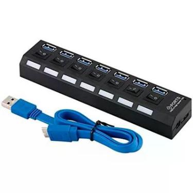 Imagem de Hub Usb 3.0 Extensor 7 Portas Multi LED Indicador Lt-h007