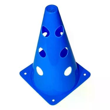 Imagem de Cone de Marcação 23cm C- 12 Furos para Treinamento Esportivo Azul Poker