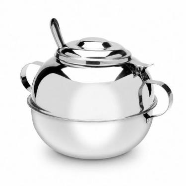 Imagem de Açucareiro aço inox com tampa e colher 500g Ravinox 000411