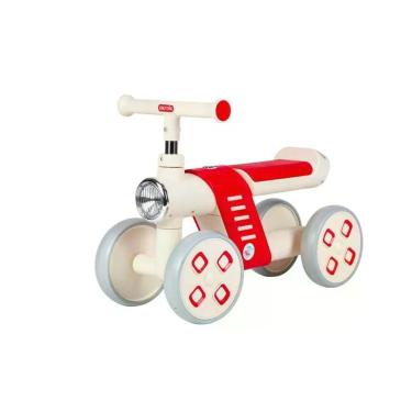 Imagem de Bicicleta de Equilíbrio Infantil sem Pedal 04 Rodas com Farol Que Acende Vermelha com Bege Unitoys