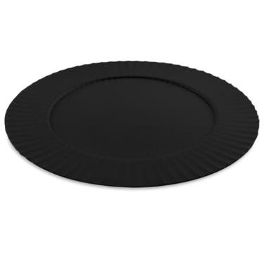 Imagem de Sousplat Redondo de Plástico 33cm Apoio para Prato Jogo Americano (Preto)