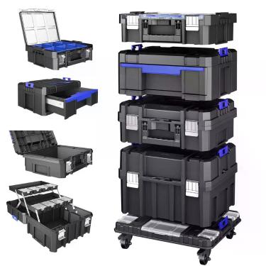 Imagem de Caixa de Ferramentas Modular Portátil AIRAJ com 4 Camadas e Rodas