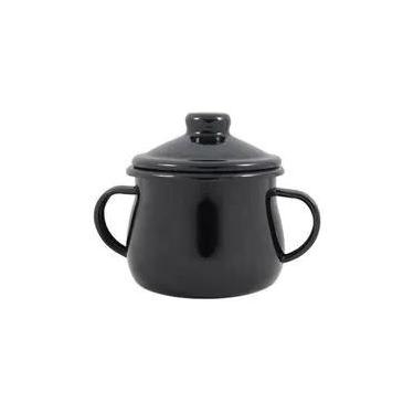 Imagem de Açucareiro Esmaltado Preto 380 Ml Ewel