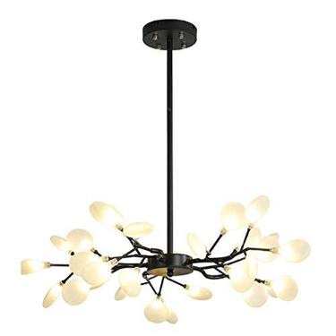 Imagem de Lustre de vidro preto feito à mão, G4 Firefly Pendant Light Semi Flush Mount ajustável Luz de teto compatível com sala de estar, quarto, cozinha, sala de jantar, luzes pendentes modernas