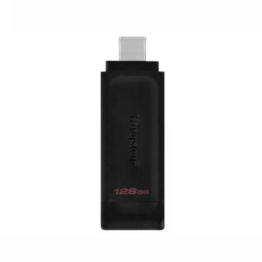 Imagem de Pen Drive Dt70 USB Type-C 3.2 128GB Desempenho Confiavel Durabilidade Preto Kingston
