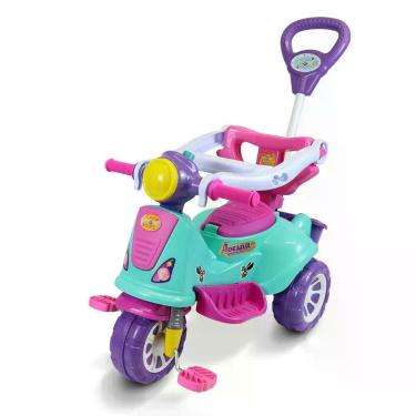 Imagem de Triciclo Passeio Criança Com Pedal Empurrador Andador Menina - Maral,