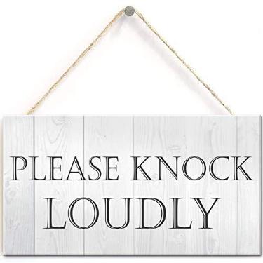 Imagem de TOMATO FANQIE Please Knock Loudly Placa de porta suspensa de plástico placa decorativa de parede (US-G042)