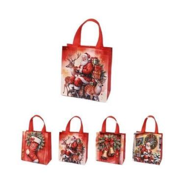 Imagem de Sacolas De Presente De Natal 2024, Decorações Para Casa Em Material Nã