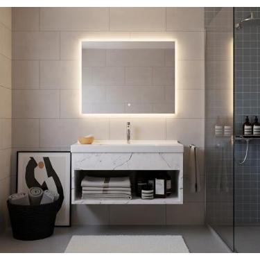 Imagem de RIVERZZA Gabinete Armário para Banheiro 60cm MDF com Cuba - Zoff (Branco)