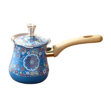 Imagem de DimyFew Cafeteira de aço inoxidável com pega confortável, aquecedor de manteiga, jarra portátil, cozinha para fogões a gás, cafeteira multifuncional, 720 Ml