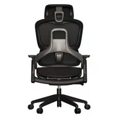 Imagem de Elements Cadeira Ergonômica De Escritório Calira Premium Com Apoio Lombar E Cabeça Ajustável, Preta